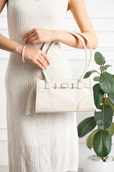 Valu Accessorize Women's Belt Detailed Linen Daily Hand and Shoulder Bag Lina