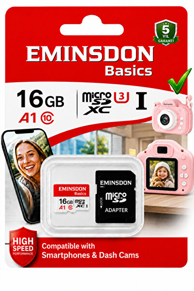 EMiNSDON 16GB Hafıza Kartı Mini Çocuk Kamera Dijital Retro Kamera Telefon Uyu...
