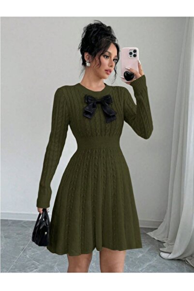 Iuliashop Ivola Short Knitted Dress Khaki - XS