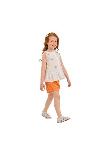 Yağmur Giyim Ecolgirl set za devojčice sa košuljom i gabardin šortsa, 3-7 god...