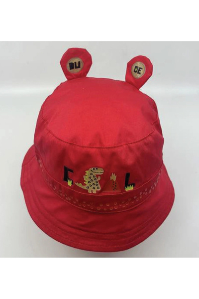 Kitti Dinosaur Printed Men's Fedora 1-4 Years Old Y26170-06 Red