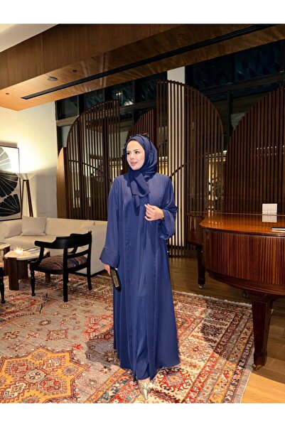 Tafetta Nervürlü Elbise Abaya