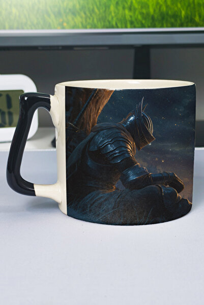 ZipZap Dark Souls Printed Ceramic Luxury Mug (1 Piece) Special Black Handle W...