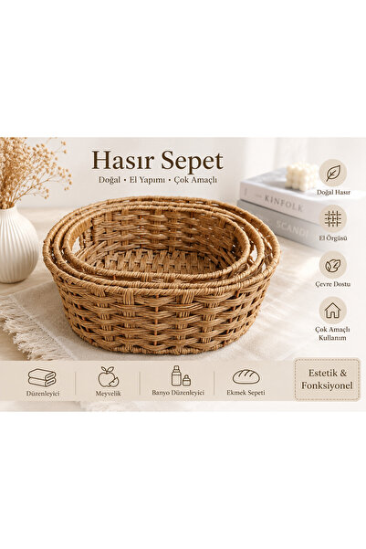 Aydin 3 lü hasır sepet