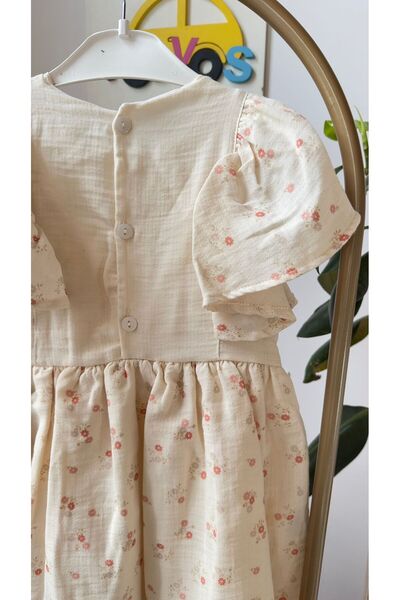 VOSVOSBABY Pink Flowered Muslin Dress