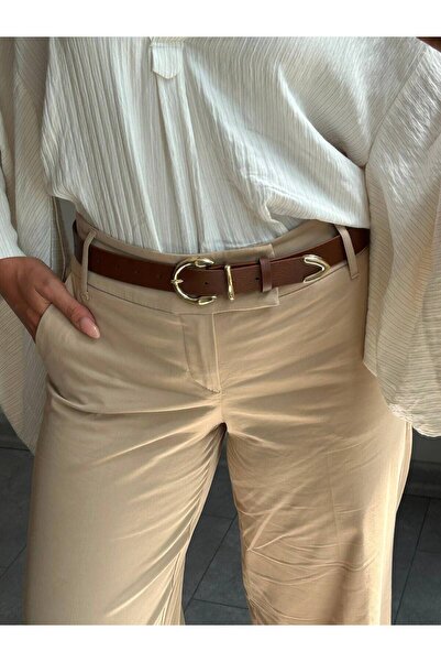 LİA KEMER Learn Round Buckle Model Jacket Belt Dress Belt Trouser Belt