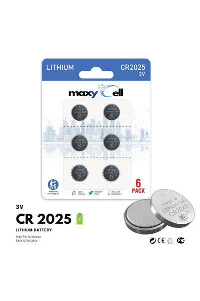 Maxycell 6 Adet CR2025 düğme pil, 3 V pil, Elektronik cihaz ve anahtar, kuman...