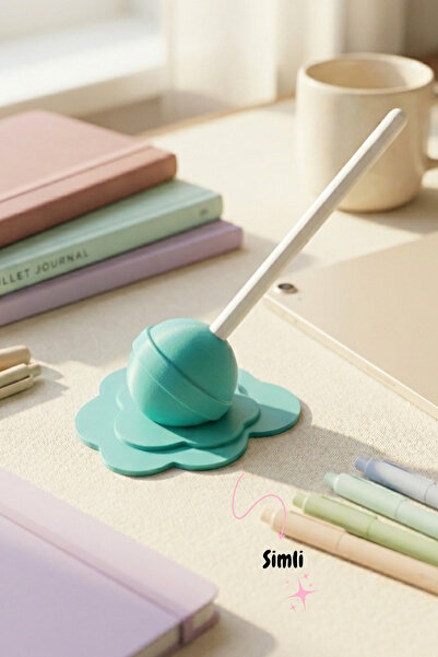 lusidadesign Eriyen Lolipop Figürlü Simli Yeşil Dekoratif Tablet Kalemi ve Ka...