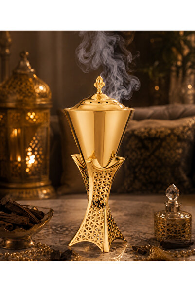Dania Luxurious 30cm Golden Incense Burner with Modern Design – a Classy Addi...
