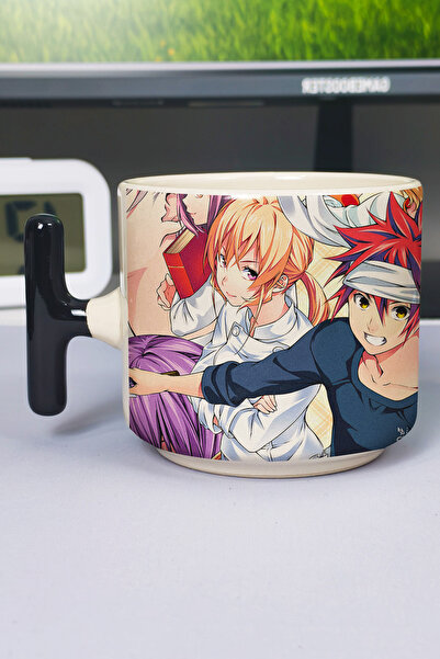 ZipZap كوب سيراميك فاخر مطبوع عليه رسومات Food Wars Anime (قطعة واحدة) بمقبض ...