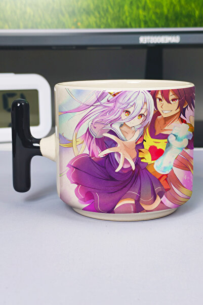ZipZap كوب سيراميك فاخر مطبوع عليه رسومات أنمي No Game No Life (قطعة واحدة) ع...
