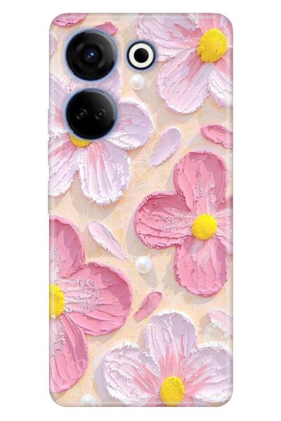 TECNO Camon 20 (CK6n) Kılıf Paint Botanical Temalı Desenli Darbe Emici Silikon