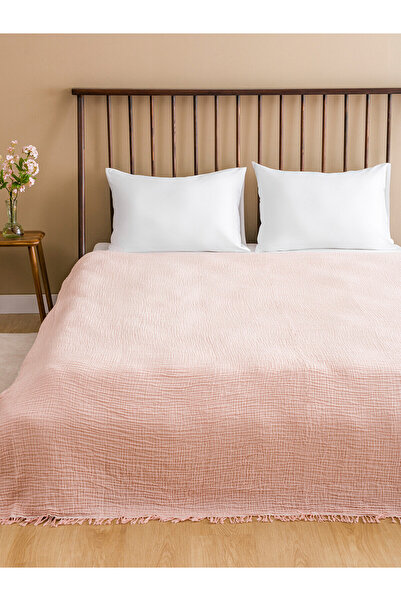LC Waikiki Nevavm Double Cotton Bedspread with Difference in Color