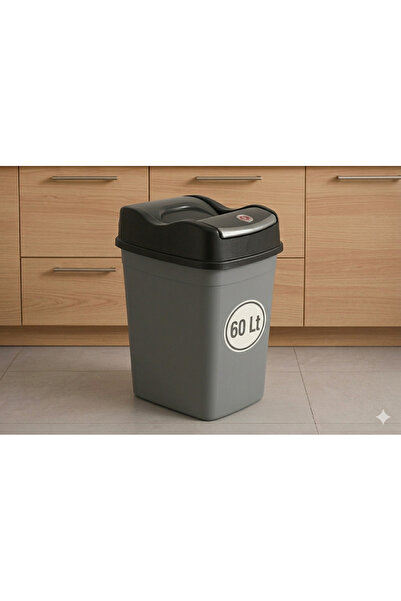 Sağlam GİRDAP ÇÖP KOVASI 60 LT GRİ