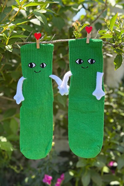 LouSocks Unisex Green Holding Hands - Holding Hands Socks 1 Pair - Cute Face ...