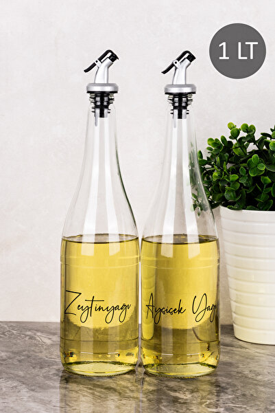 Dolkin Home 2-Pack of 1000 ml Sunflower Oil and Olive Oil Labeled Oil Dispens...