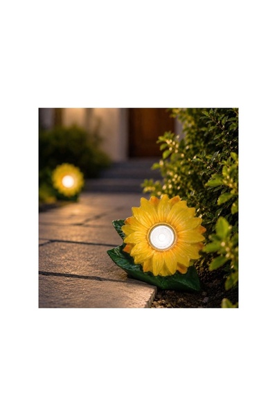 OEM Lampă solară LED pentru grădină, model floare, albă, 9cm, stick exterior,...