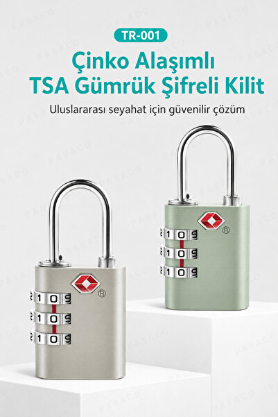 PASACO TSA Onaylı Şifreli Valiz Kilidi 3 Haneli Kombinasyonlu Seyahat Bavul Ç...