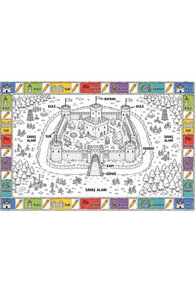 Nizal Home Educational Washable Re-Paintable Children's Room Play Mat Painting Carpet Paint Pen Set Gift