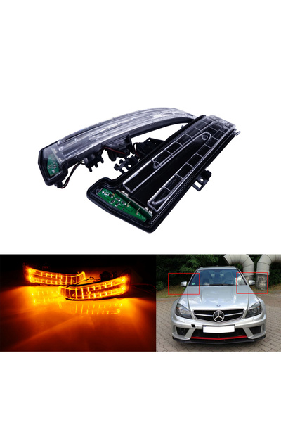 Choice YELLOW ANGRONG 2Pcs LED Wing Mirror Indicator Turn Signal Light For Me...