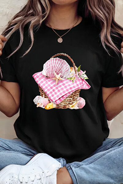 Sarah's Boutique Women's T-shirt – 100% cotton – Shell Basket