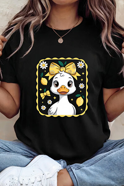 Sarah's Boutique Women's T-shirt – 100% cotton – Ducky Lemon