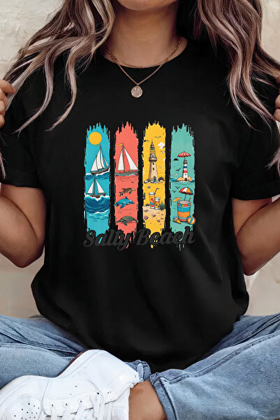 Sarah's Boutique Women's T-shirt – 100% cotton – Coastal Panels