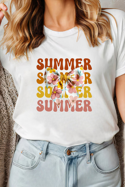 Sarah's Boutique Women's T-shirt – 100% cotton – Floral Bow