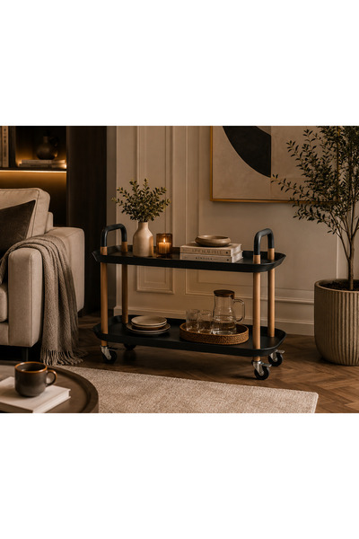 N.zone Multi-Functional Service Trolley with Fashionable and Elegant Design, ...