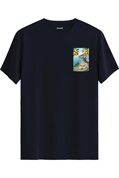 Colermi Lemon-Themed Summer T-Shirt with a View of the Mediterranean