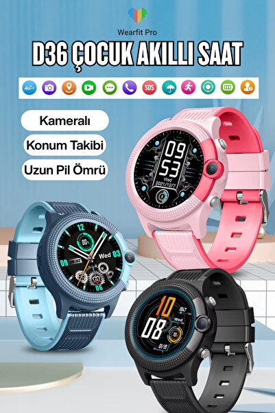 Wearfitpro D36 4G BTK Kayıtlı Sim Kartlı Wi-fi Kameralı GPS Sos Çağrı Göndere...