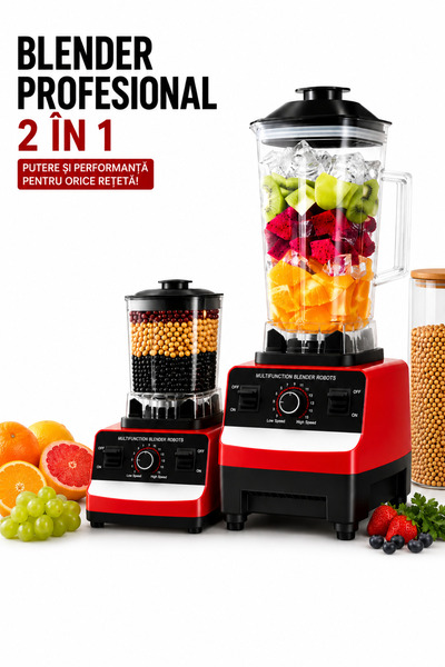 OEM HomeRoy – Blender Profesional 2 în 1, 2.5L, 5500W, 15 Viteze