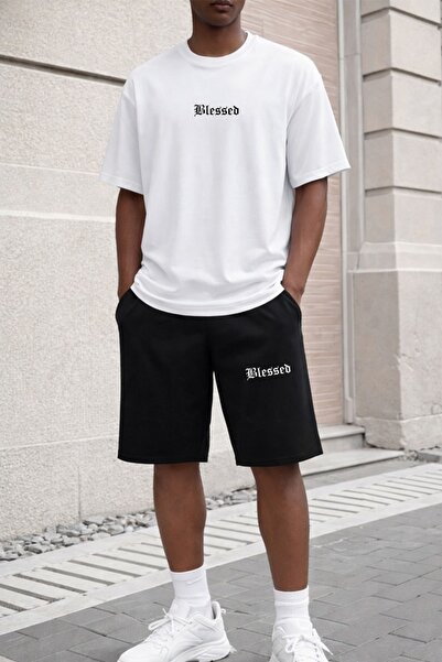x-compass life Unisex Blessed Summer Double Set Oversize T-Shirt and Shorts Set