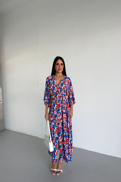 LİLA İSTANBUL Double-breasted Collar Floral Patterned Summer Dress