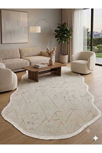 ALTUN CARPET سجادة أكريليك بيج منسوجة لجميع الفصول، بارتفاع 5 ملم وسمك 7 ملم.