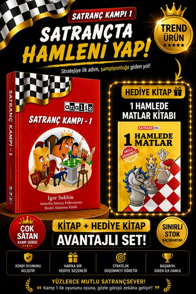Analiz Yayınları Satranç Kampı 1 + 1 Hamlede Matlar Kitabı Hediyeli | Igor Su...
