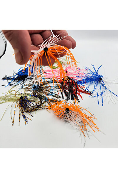 Megsaydin Tai Rubber Silikon Etek 10 Adet - Inchiku, Tai Rubber ve Slow Jig Y...