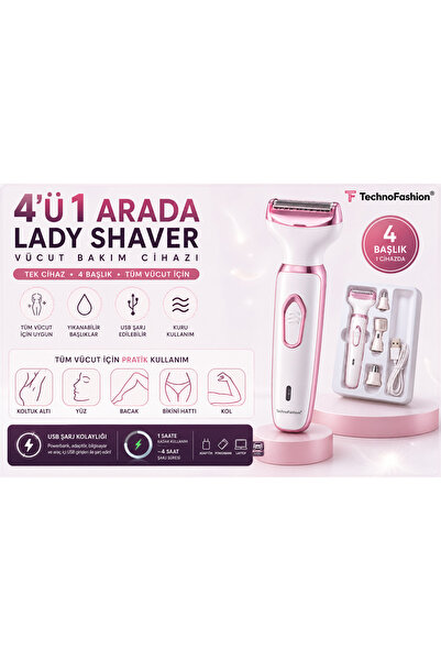 Polosmart 4’ü 1 Arada Lady Shaver USB Şarjlı Kadın Vücut Bakım Cihazı