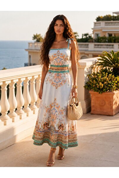Butik Şenel Σετ με φούστα crop και τοπ με τιράντες στους ώμους
