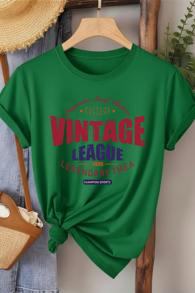 l'eivor Vintage League Printed Women's 100% Cotton T-Shirt