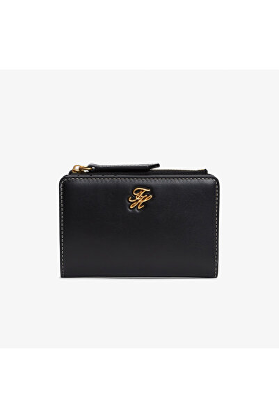 Tommy Hilfiger Script Leather Kadın Siyah Cüzdan