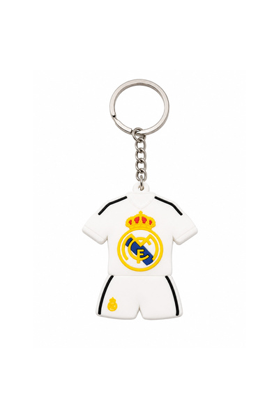 Real Madrid FC Jersey Keychain PVC Fan Accessory with Raised Crest, Metal Rin...
