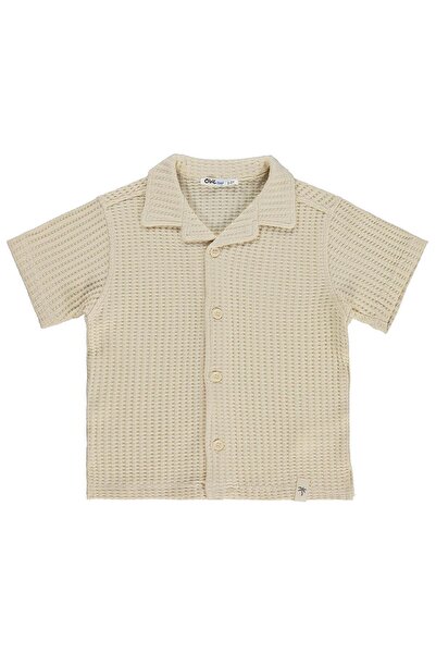 Civil Boys Basic Waffle Shirt for 2-5 Years - Brown