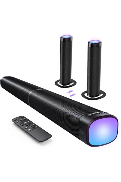 COOLHAWK Sound Bar for Smart TV, 100W Sound Bar with 3 Dynamic RGB Lights,Blu...