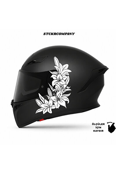 STCKRCO Çiçek Kask Sticker – Motor Kaskı İçin Premium Çiçek Sticker - Motor Ç...