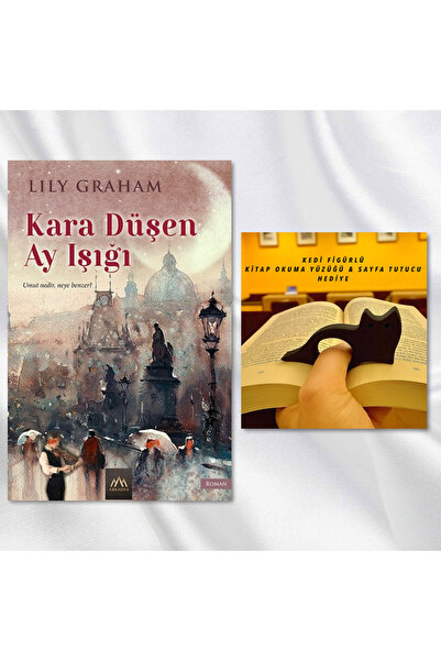 Arkadya Yayınları Falling Moonlight / Book Reading Ring & Page Holder with Ca...