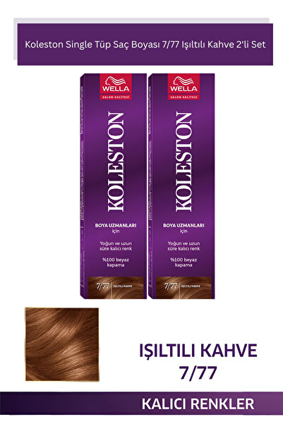 Wella Koleston Single Tüp Saç Boyası 7/77 Işıltılı Kahve X2 Adet