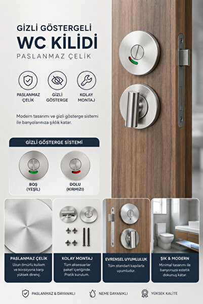 ASPAR GÖSTERGELİ WC KİLİDİ MANDALI