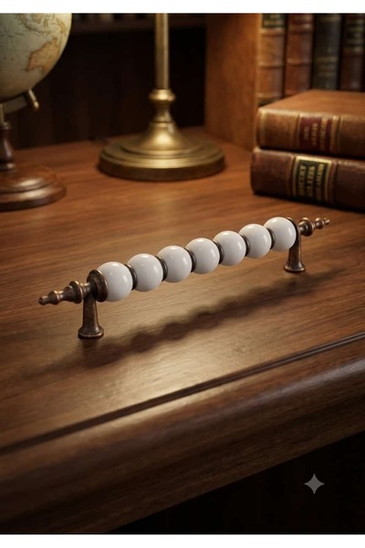 alacalı metal&mobilya aksesuarları Antique Copper Needle-Footed White Bead Ha...