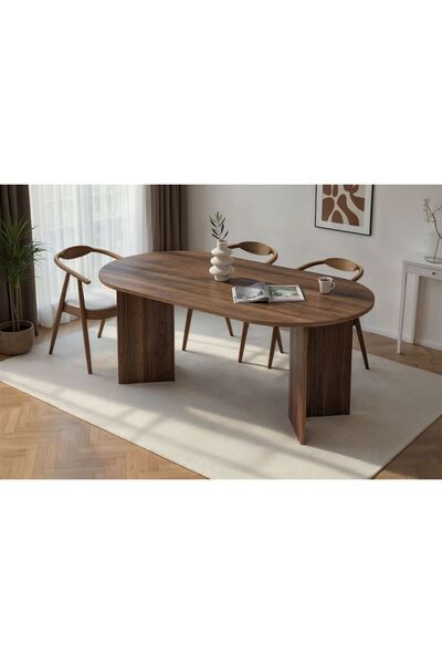 Rani Mobilya Rani Home Yemek Masası Venezia Ceviz 180Cm GA-5316